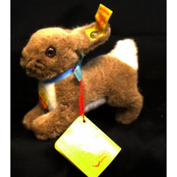 VTG NWT Steiff Austria Hoppy Tan Brown & White Bunny Rabbit Plush 4" 1500/13 - Picture 16 of 16